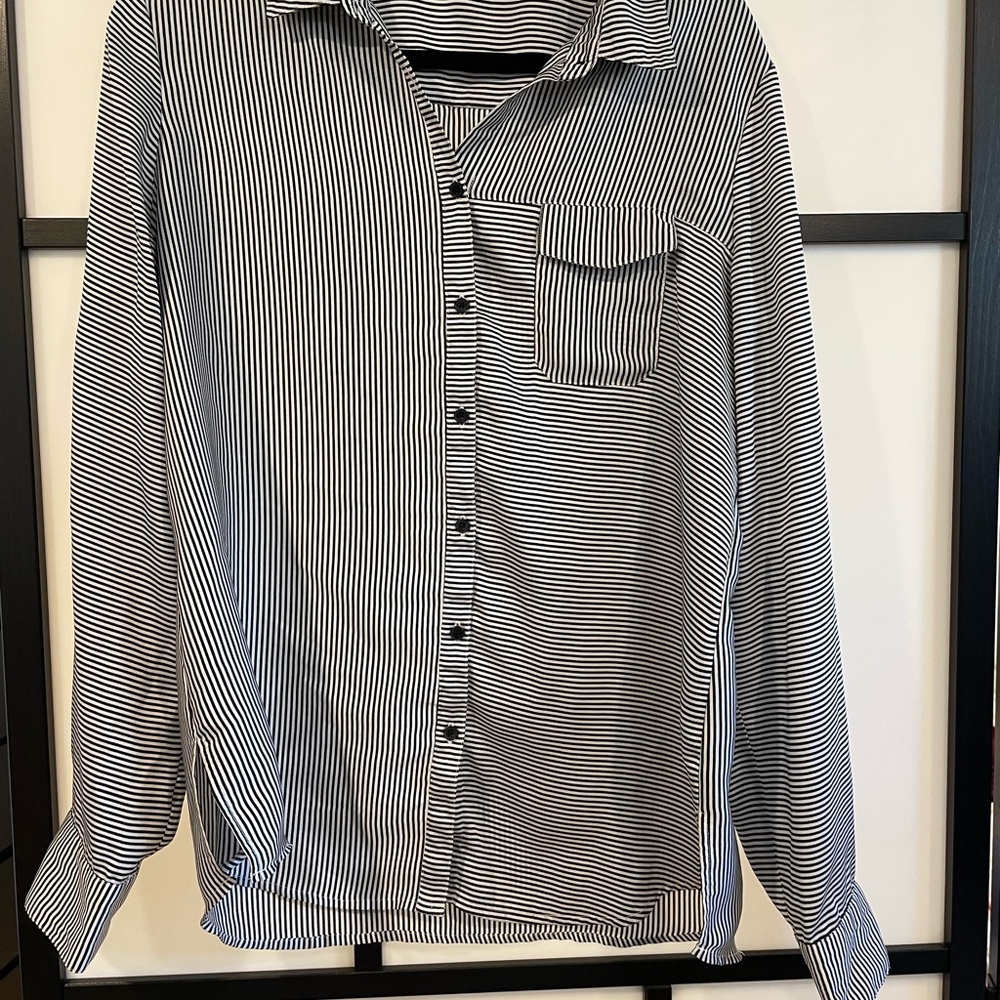 Tristan Monochrome Striped Button-Down Shirt